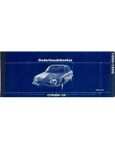 1978 CITROËN GS GARANTY & MAINTENANCE MANUAL DUTCH