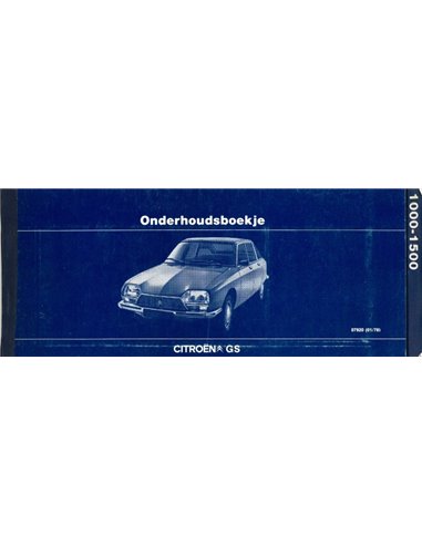 1978 CITROËN GS GARANTIE & WARTUNG HANDBUCH NIEDERLÄNDISCH