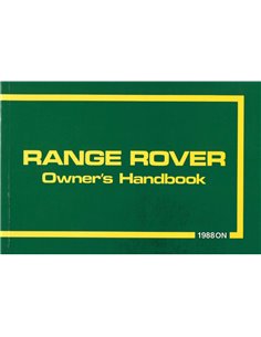1989 RANGE ROVER CLASSIC OWNERS MANUAL ENGLISH