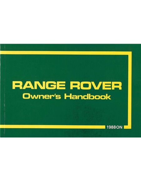 1986 RANGE ROVER CLASSIC INSTRUCTIEBOEKJE ENGELS