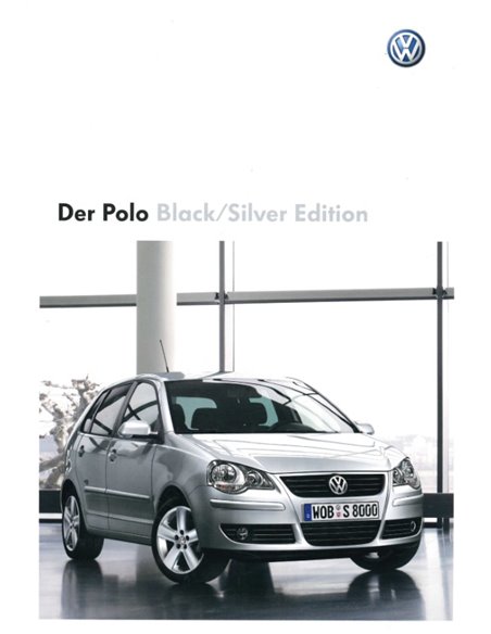 2008 VOLKSWAGEN POLO BLACK/SILVER EDITION PROSPEKT DEUTSCH
