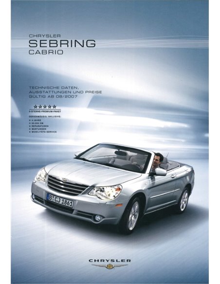 2007 CHRYSLER SEBRING CABRIO BROCHURE GERMAN 