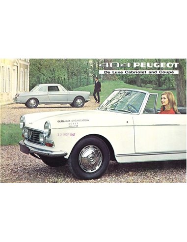 1968 PEUGEOT 404 CABRIOLET / COUPE BROCHURE ENGLISH