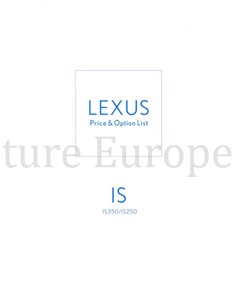 2010 LEXUS IS BROCHURE JAPANESE 2