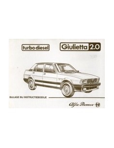 1983 ALFA ROMEO GIULIETTA INSTRUCTIEBOEKJE BIJLAGE NEDERLANDS
