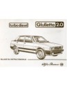 1983 ALFA ROMEO GIULIETTA INSTRUCTIEBOEKJE BIJLAGE NEDERLANDS