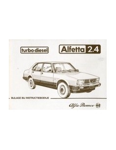 1983 ALFA ROMEO ALFETTA INSTRUCTIEBOEKJE BIJLAGE NEDERLANDS