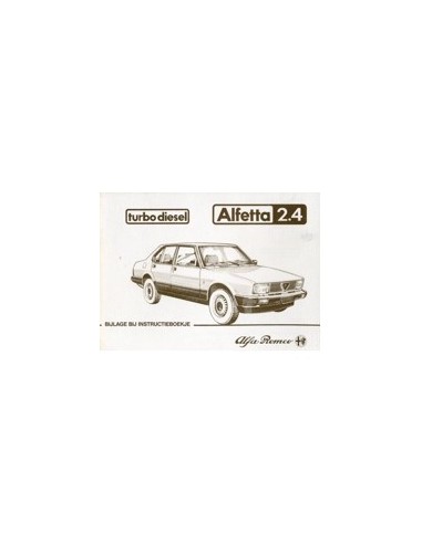 1983 ALFA ROMEO ALFETTA INSTRUCTIEBOEKJE BIJLAGE NEDERLANDS
