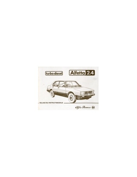 1983 ALFA ROMEO ALFETTA INSTRUCTIEBOEKJE BIJLAGE NEDERLANDS