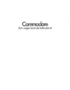 1972 OPEL COMMODORE BROCHURE DUTCH