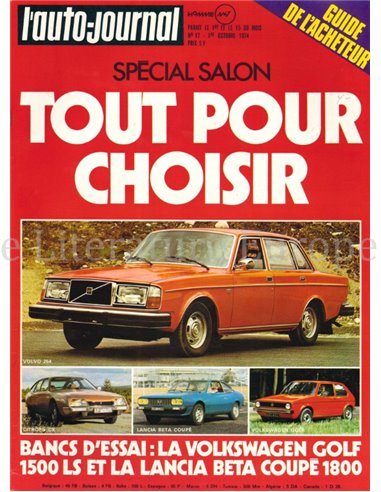 1974 L'AUTO-JOURNAL MAGAZINE 17 FRENCH