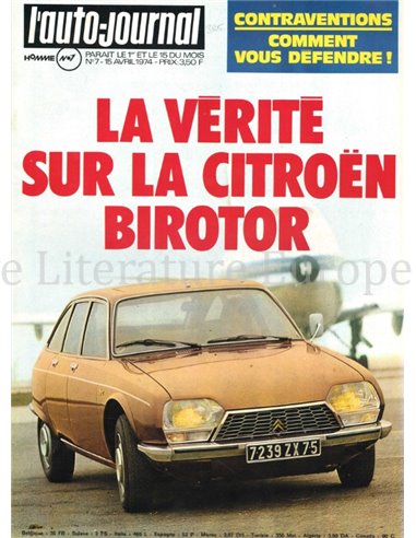 1974 L'AUTO-JOURNAL MAGAZIN 07 FRANZÖSISCH