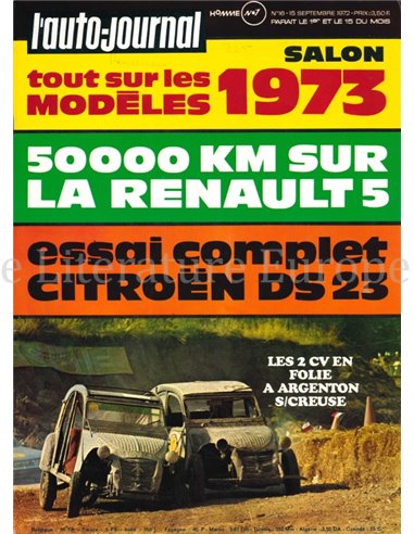 1972 L'AUTO-JOURNAL MAGAZIN 12 FRANZÖSISCH