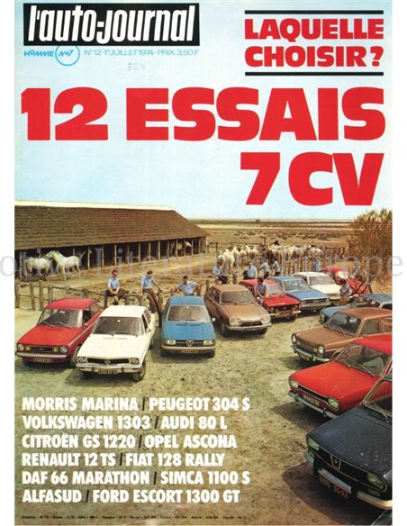 1974 L'AUTO-JOURNAL MAGAZIN 12 FRANZÖSISCH
