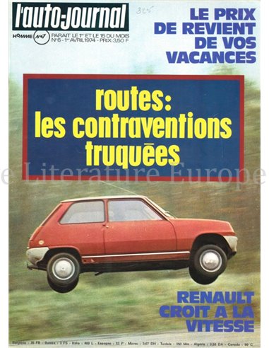 1974 L'AUTO-JOURNAL MAGAZIN 06 FRANZÖSISCH