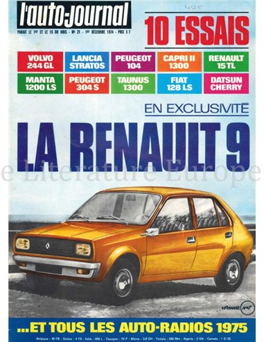 1974 L'AUTO-JOURNAL MAGAZINE 21 FRANS