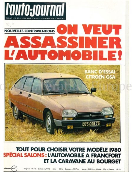 1979 L'AUTO-JOURNAL MAGAZINE 17 FRENCH