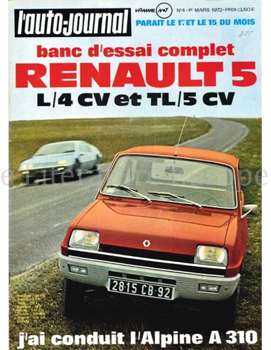 1972 L'AUTO-JOURNAL MAGAZINE 04 FRENCH