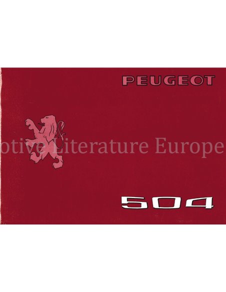 1976 PEUGEOT 504 OWNERS MANUAL FRENCH