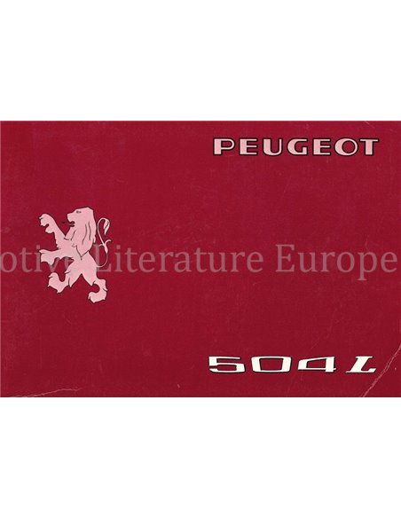 1976 PEUGEOT 504L OWNERS MANUAL 