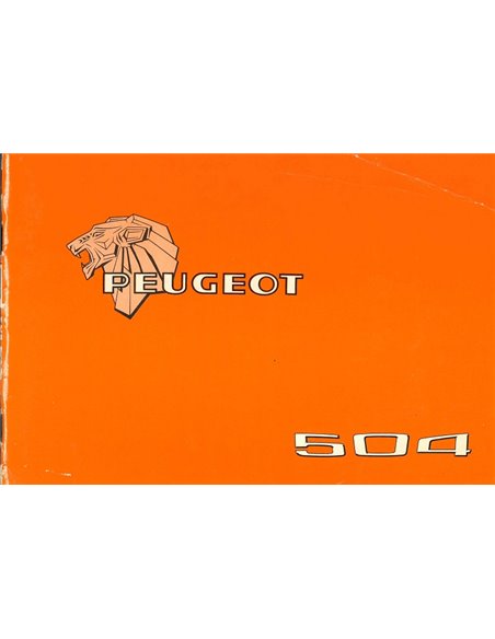 1978 PEUGEOT 504 OWNERS MANUAL