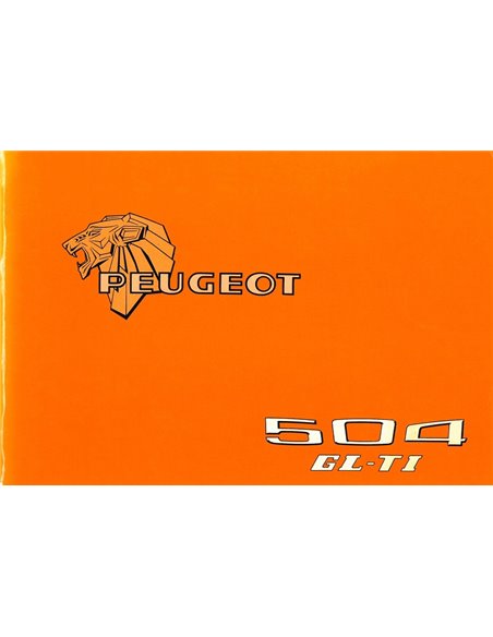 1979 PEUGEOT 504 GR-SR INSTRUCTIEBOEKJE