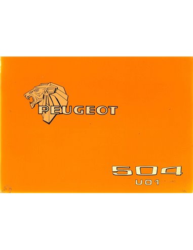 1978 PEUGEOT 504 OWNERS MANUAL