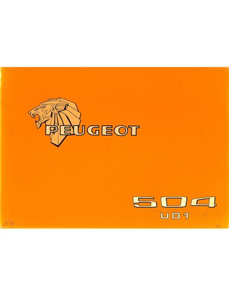 1978 PEUGEOT 504 OWNERS MANUAL