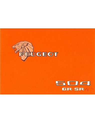 1979 PEUGEOT 504 U01  INSTRUCTIEBOEKJE