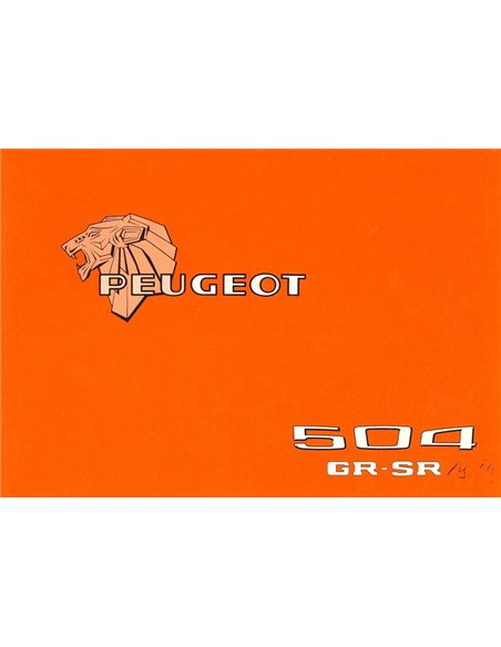 1979 PEUGEOT 504 U01  INSTRUCTIEBOEKJE