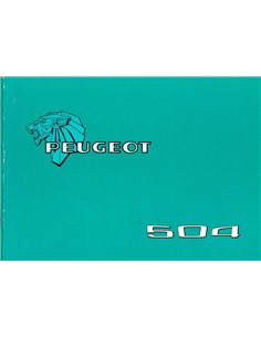 1978 PEUGEOT 504 BETRIEBSANLEITUNG