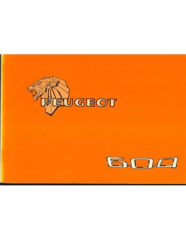 1994 PEUGEOT 605 INSTRUCTIEBOEKJE