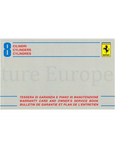 1981 FERRARI 308 GTBi GTSi, Mondial 8 GARANTIE & SERVICEBOEK 228/81/11