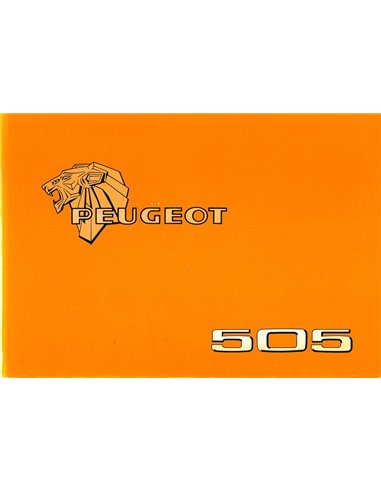 1982 PEUGEOT 505 OWNERS MANUAL