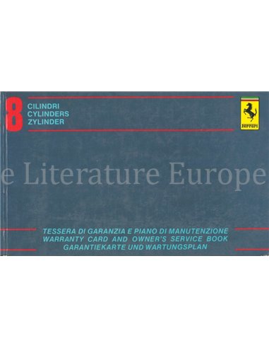 1983 FERRARI 308 GTS QV, GARANTIE & SERVICEBOEK 255/83