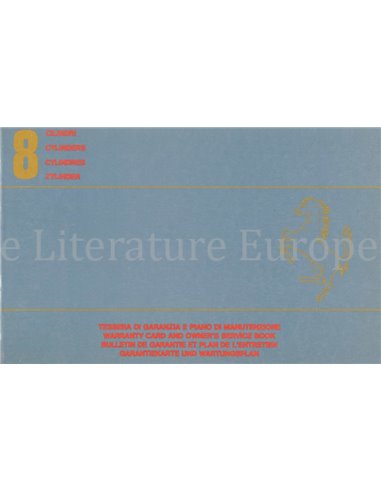 1985 FERRARI 328 GTS GARANTIE & SERVICEBOEK 393/85