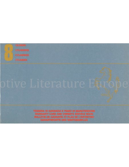 1985 FERRARI 328 GTS GARANTIE & SERVICEBOEK 393/85