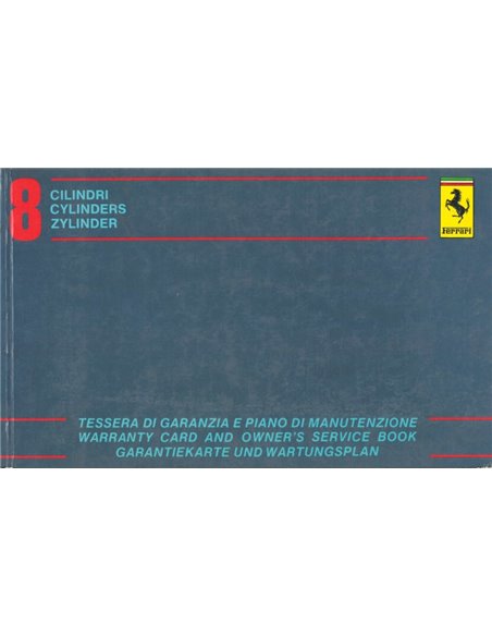 1983 FERRARI 308 GTB GTS QV / Mondial QV GARANTIE & SERVICEBOEK 254/83
