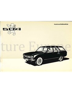 1971 PEUGEOT 504 BEDIENUNGSANLEITUNG NIEDERLÄNDISCH