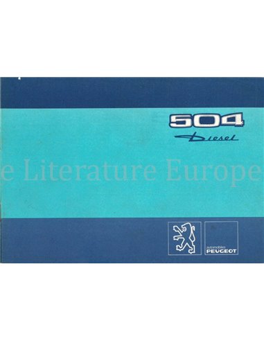 1980 PEUGEOT 504 SUPPLEMENT OWNERS MANUAL