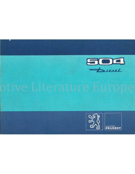 1980 PEUGEOT 504 BIJLAGE INSTRUCTIEBOEKJE 