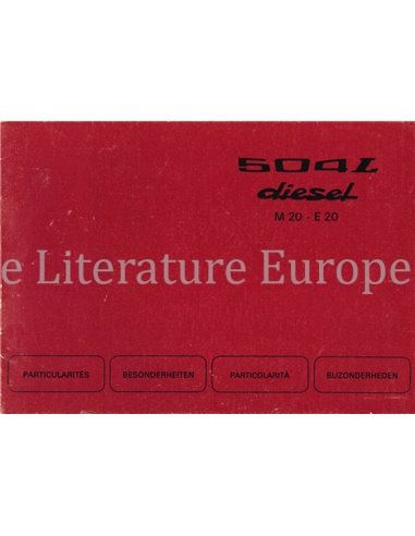 1975 PEUGEOT 504 BIJLAGE INSTRUCTIEBOEKJE 