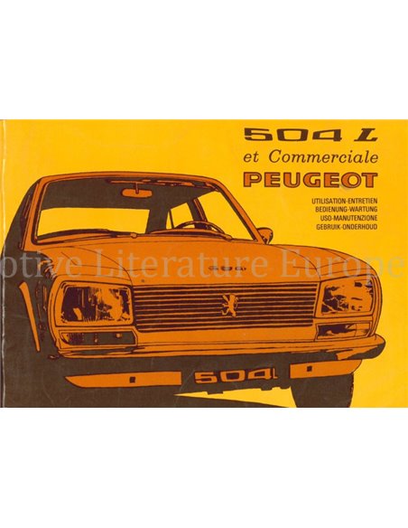 1974 PEUGEOT 504 BETRIEBSANLEITUNG