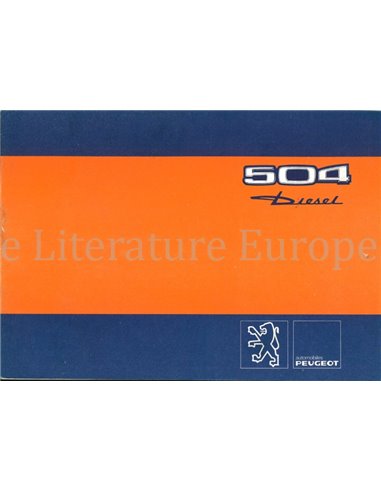 1980 PEUGEOT 504 BIJLAGE INSTRUCTIEBOEKJE 