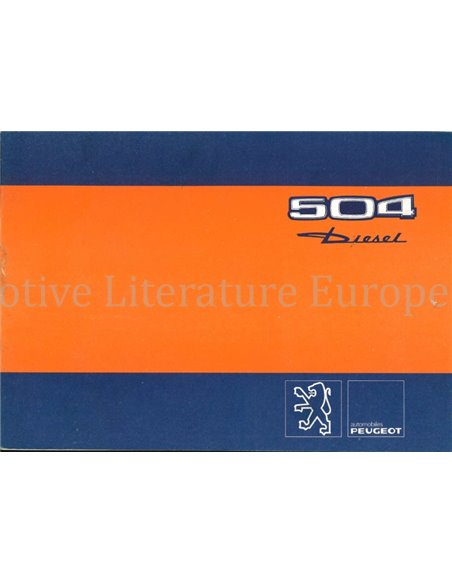 1980 PEUGEOT 504 SUPPLEMENT OWNERS MANUAL