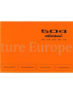 1977 PEUGEOT 504 ZUSATZ BETRIEBSANLEITUNG