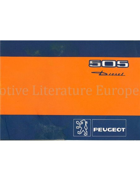 1981 PEUGEOT 505 SUPPLEMENT OWNERS MANUAL