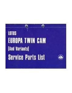 1972 LOTUS EUROPA TWIN CAM ONDERDELENHANDBOEK ENGELS