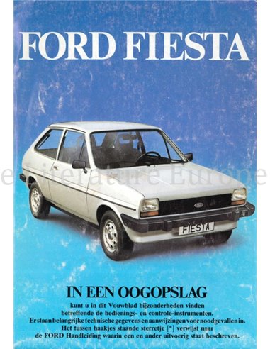 1981 FORD FIESTA BEDIENUNGSANLEITUNG NIEDERLÄNDISCH
