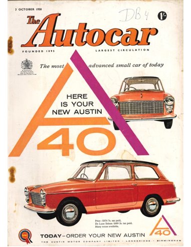 1958 THE AUTOCAR ZEITSCHRIFT 10 ENGLISCH